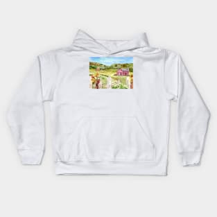 On The Farm - Cottage Core Aesthetic Art Kids Hoodie